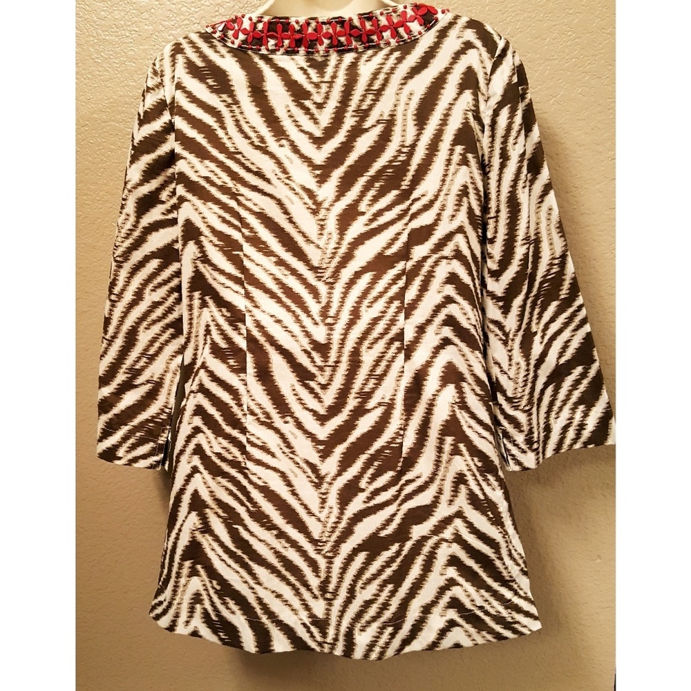 Ann Taylor LOFT Animal Print Beaded Tunic - Picture 6 of 7